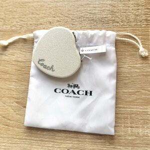 Coach Glitter Heart Compact Mirror NWT